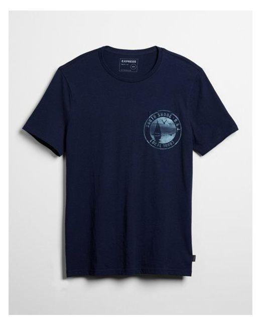 North Shore Express Logo - Express North Shore Pocket Graphic Tee in Blue for Men - Lyst