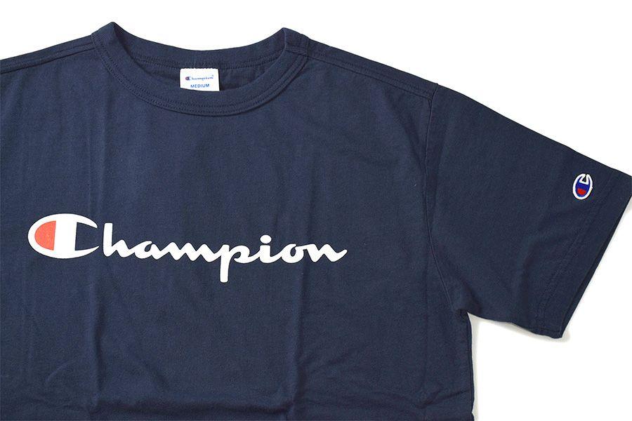 Blue Champion Logo - Champion Champion BASIC LOGO T SHIRT Short Sleeves T Shirt C3 H374 NAVY Navy Men Man Street Round Neck Tee T Shirt Half Sleevewareware Tops Brand