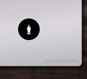 Cover Apple Logo - Fountain Pen Nib Apple Logo Cover Laptop Vinyl Decal Sticker