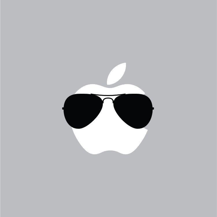 Round Apple Logo - Aviator Glasses Mac Apple Logo Cover Laptop Vinyl Decal | Etsy
