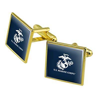 Blue and Gold Square Logo - GRAPHICS & MORE U.S. Marine Corps USMC White Logo on Blue Officially ...