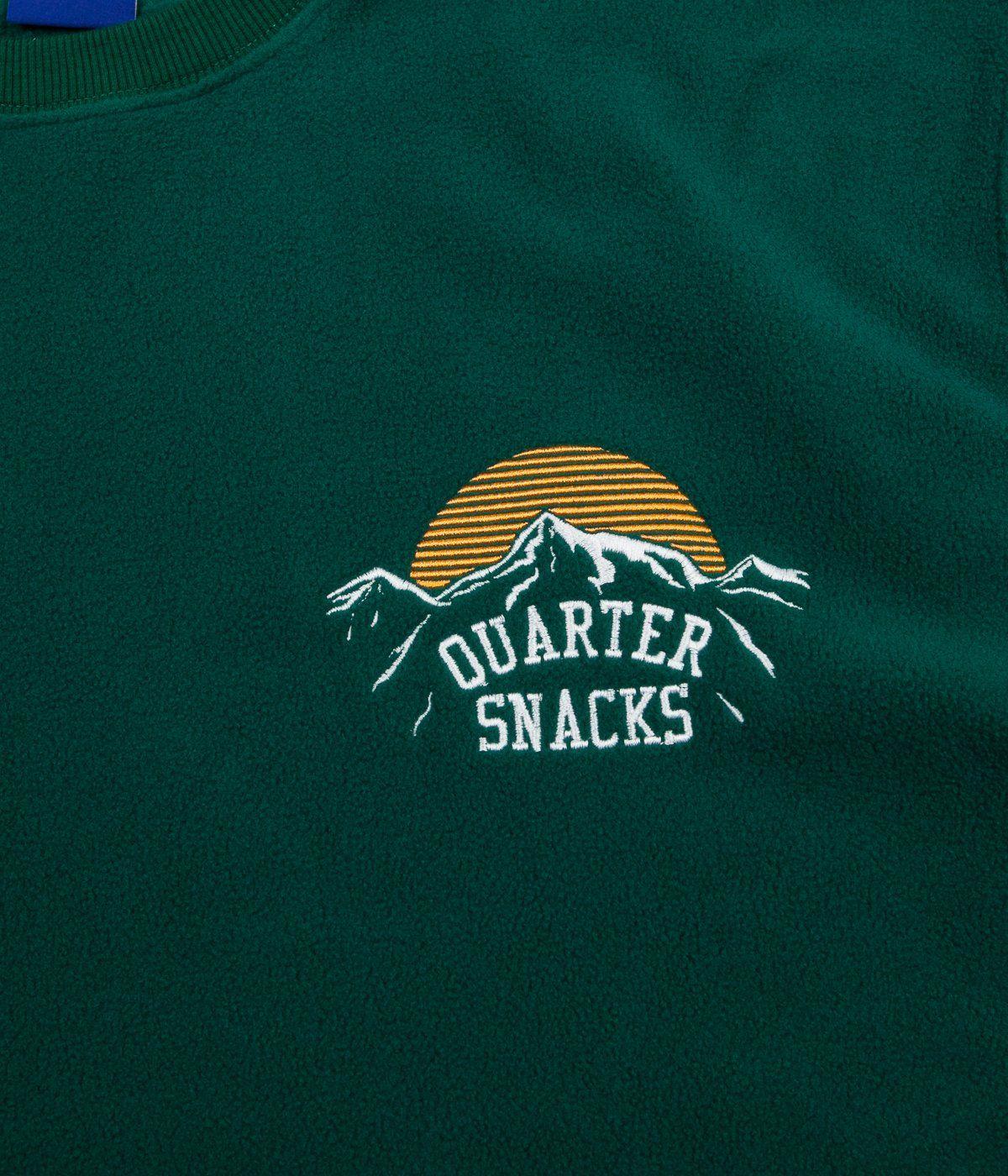 Hunter Mountain Logo - Quartersnacks Mountain Logo Microfleece Crewneck Sweatshirt - Hunter ...