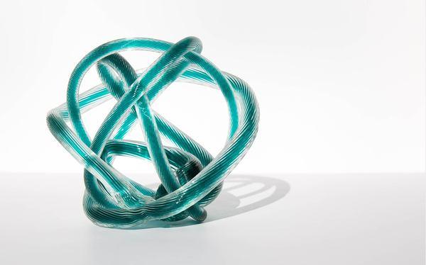 Century Glass Logo - Vintage Kindred Black Mid Century Glass Knot Sculpture - Turquoise ...