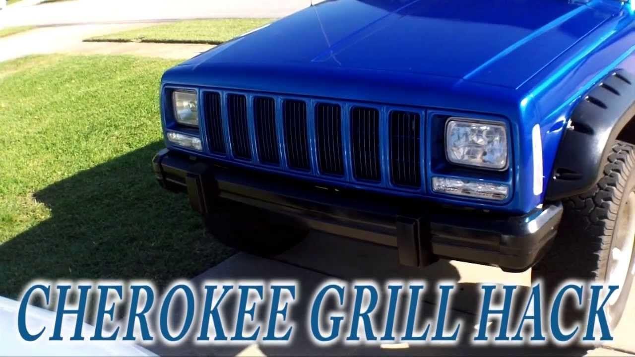 Jeep XJ Grill Logo - Chrome grill insert HACK Jeep Cherokee xj for cheap !!!! - YouTube