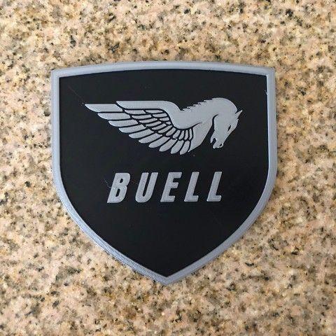 Buell Logo - Free 3D printer model Buell American Motorcycles Pegasus Logo Sign ...