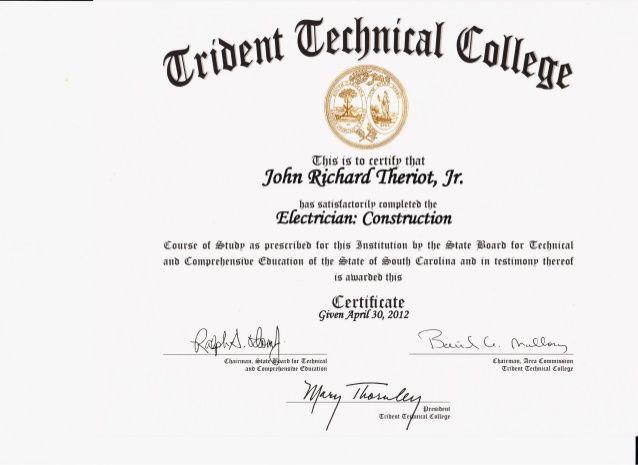 Trident Tech Logo - Trident Tech Certificate Electrician Construction