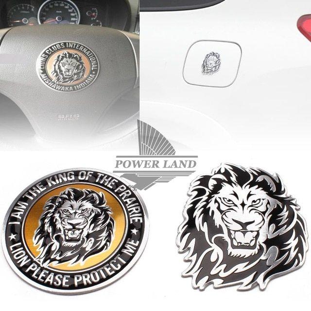 Metal Lion Logo - Car Body Decoration Animal Stickers Logo Metal 3D Lion Aluminium ...