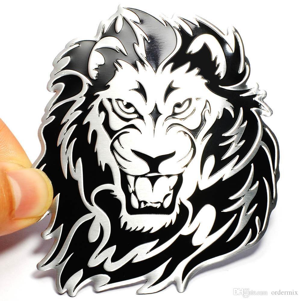 Lion Car Logo - 2019 Car Decoration Animal Stickers Logo Metal 3D Creative Lion ...