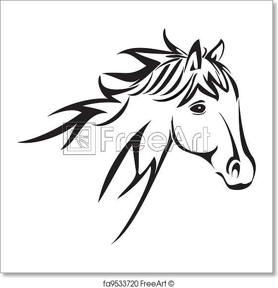 Great Horse Head Logo - Free art print of Horse head logo vector