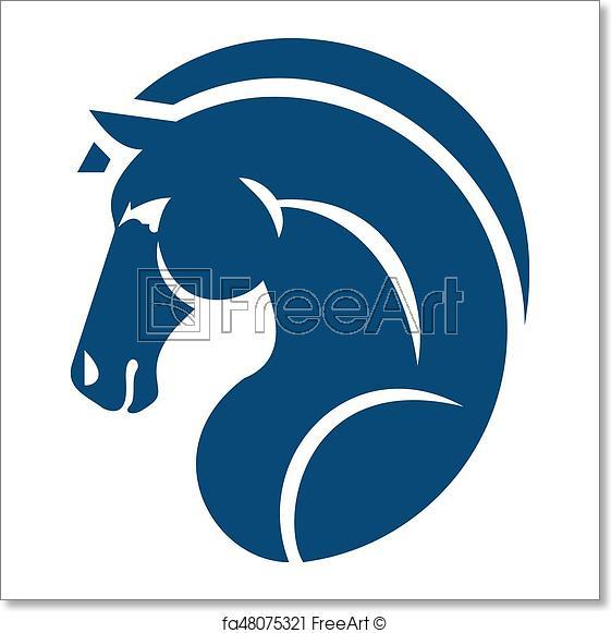 Horse Head Logo - Free art print of Horse head logo. Sport team or club mascot ...