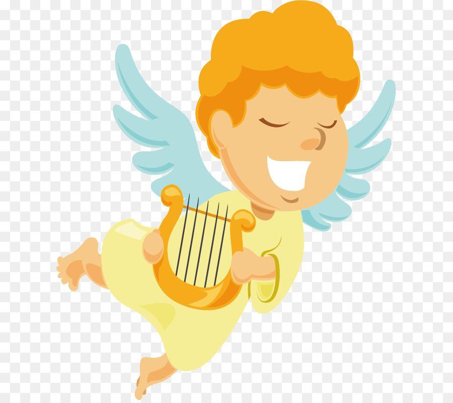 Angel Harp Logo - Angel Harp Clip art - Little angel playing harp png download - 675 ...