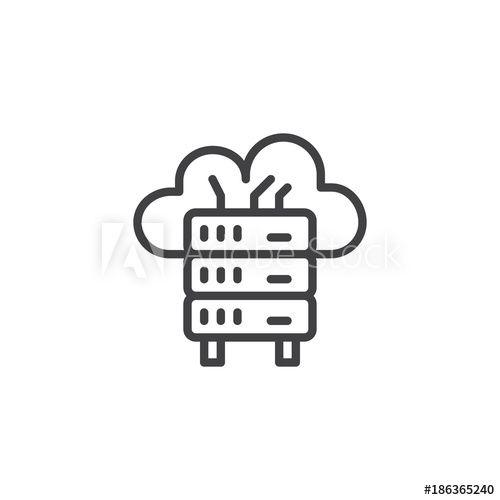 Style Network Logo - Database line icon, outline vector sign, linear style pictogram ...