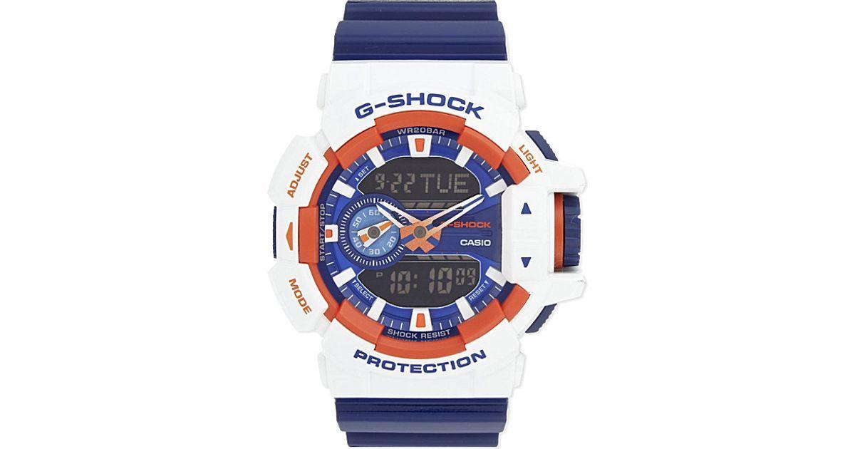 Blue and Orange G Logo - G Shock Ga 400cs 7aer Crazy Rotary Watch In Blue For Men