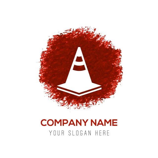 Red Cone Logo - traffic cone icon - red watercolor circle splash Template for Free ...