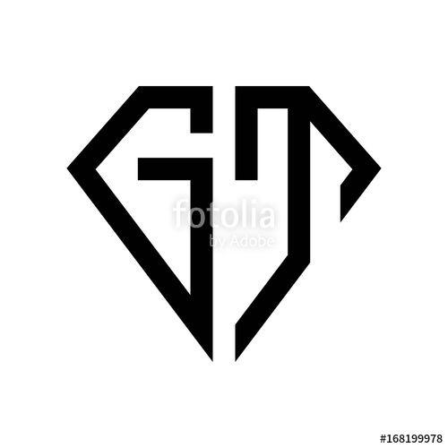 Diamond G Logo - initial letters logo gt black monogram diamond pentagon shape