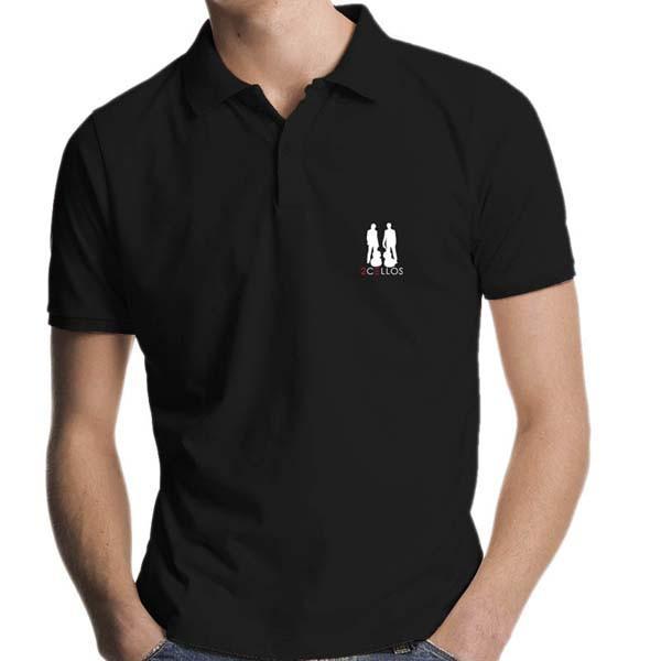 Polo Shirts with Logo - Embroidered Logo Black Polo Shirt | CLOTHING | 2 Cellos UK