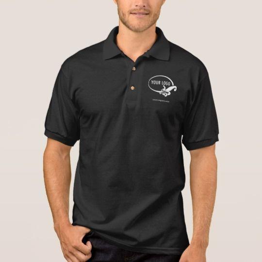 Polo Shirt Logo - Men's Black Business Polo Shirt with Custom Logo | Zazzle.co.uk