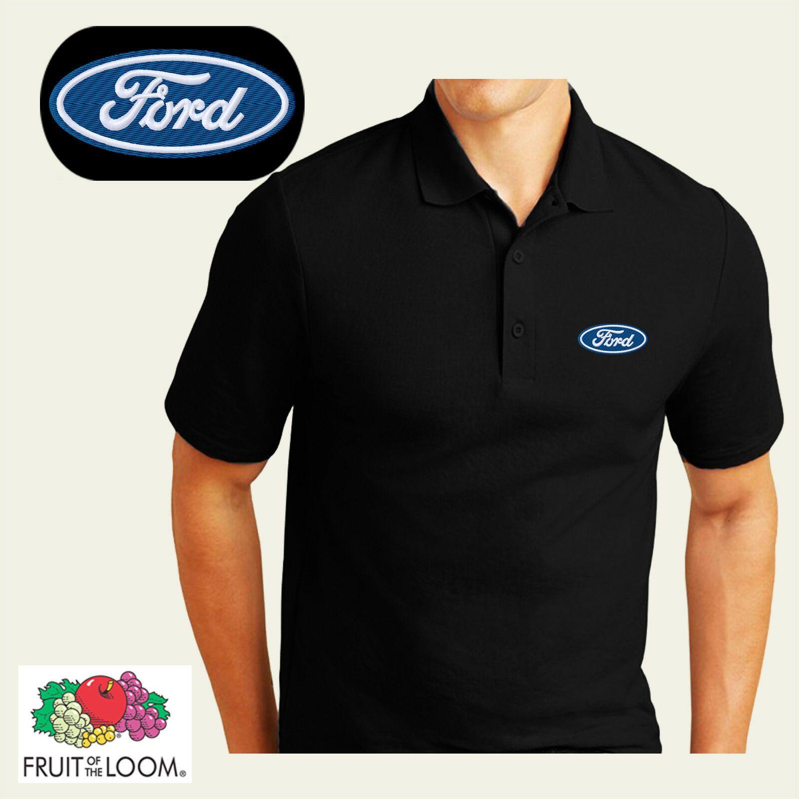 Polo Shirts with Logo - FRUIT OF THE LOOM POLO SHIRT EMBROIDERED FORD LOGO Birthday Gift ...
