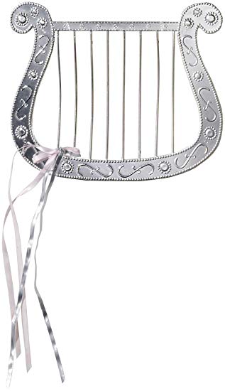 Angel Harp Logo - Amazon.com: Silver Plated Angel Harp for Angel Costumes: Clothing