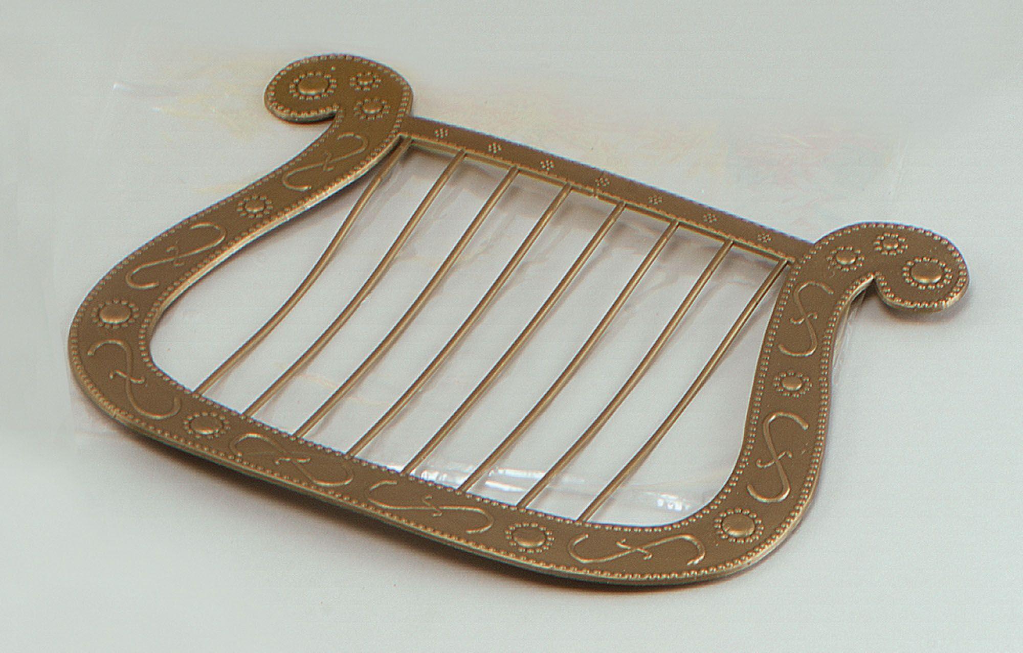 Angel Harp Logo - Gold Angel Harp Decoration Dress Accessory Christmas Plastic