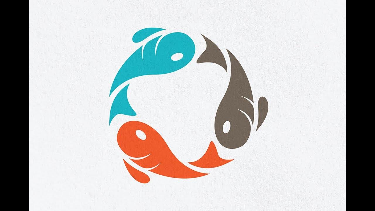Fish Circle Logo - Professional Logo Design - Adobe Illustrator Tutorial - How to ...