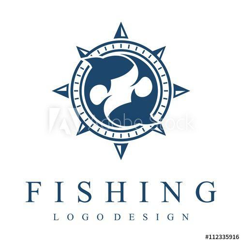 Fish Circle Logo - Fishing Logo, Compass, Fish, Circle Design Logo Template this