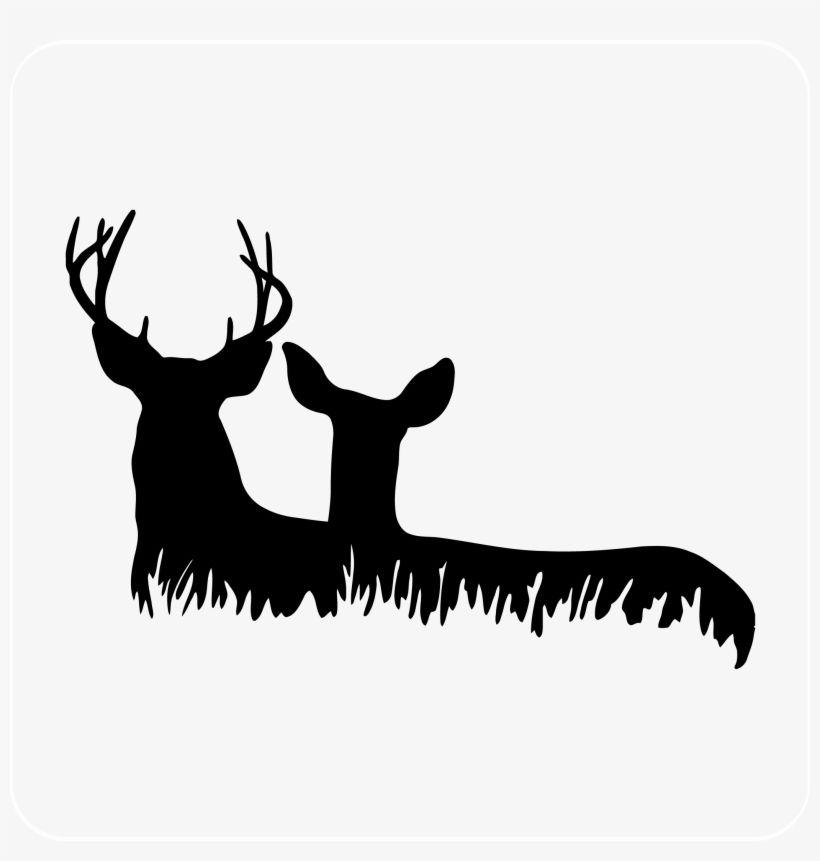 Black and White Hunting Logo - Deer Heads In Grass Decal Hunting Logos Designs Transparent