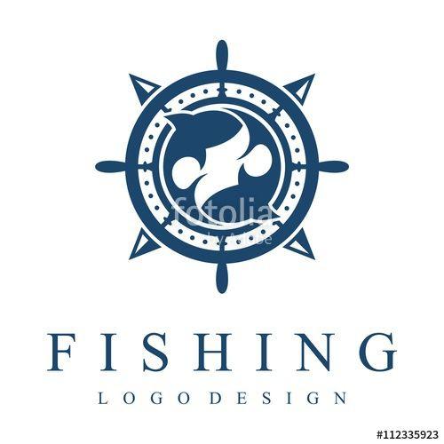 Fish Circle Logo - Fishing Logo, Compass, ship's wheel, Fish, Circle Design Logo ...