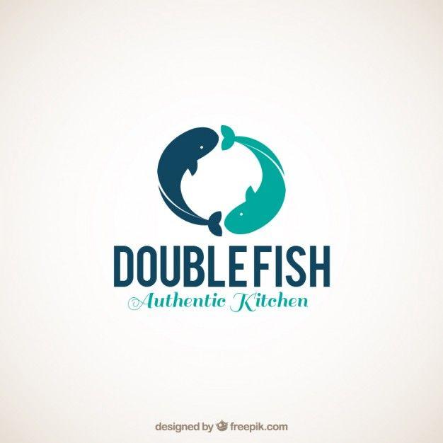 Fish Circle Logo - Double fish logo Vector | Premium Download