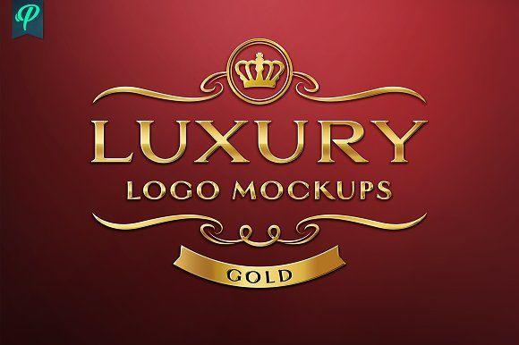 Red and Gold Logo - Luxury Logo Mockup and Silver Product Mockups Creative Market