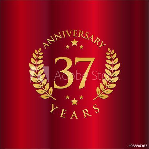 Red and Gold Logo - Wreath Anniversary Gold Logo Vector in Red Background 37 - Buy this ...