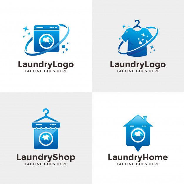 Elegant Laundry Logo - Set Of Laundry Logo Vector Premium Download Elegant Shop Design ...