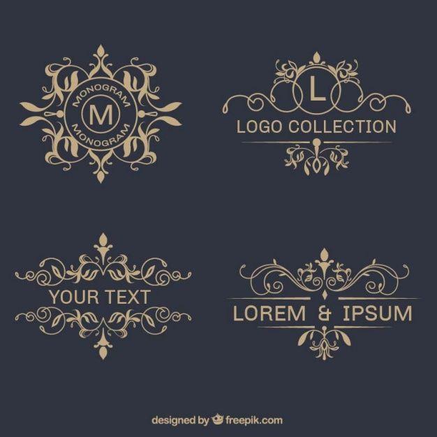 Elegant Laundry Logo - Pack of elegant ornamental logos Vector