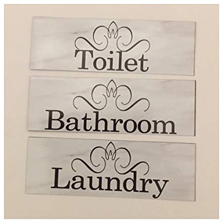 Elegant Laundry Logo - Ruskin352 Toilet Bathroom Laundry Door Sign Elegant Shabby Chic ...
