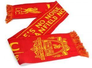 Red and Gold Logo - Liverpool YNWA Red And Gold Scarf With Gold Liverbird And Crest Logo