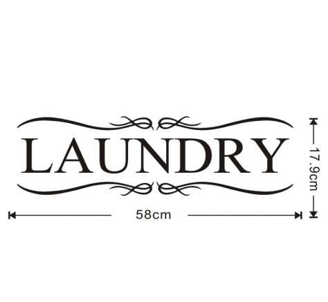 Elegant Laundry Logo - Laundry Room Wallpaper Luxury Laundry Vinyl Wall Sticker for Laundry ...