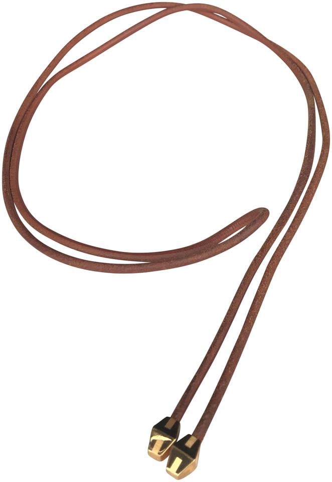 Hermes H Logo - Hermès H Logo Leather and Gold Necklace