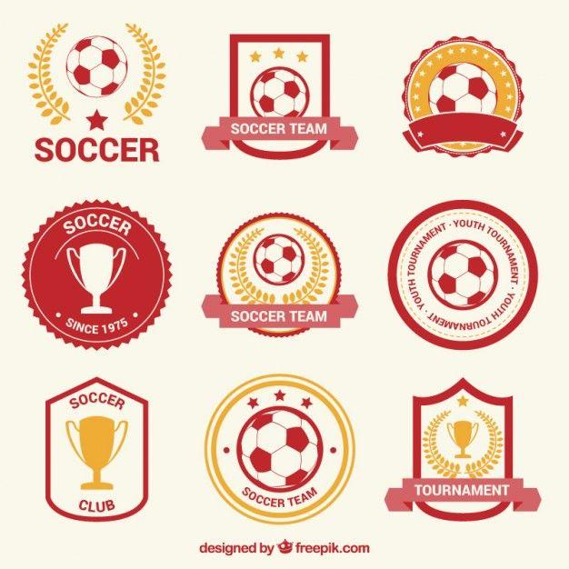 Red and Gold Logo - Red and gold football badges Vector