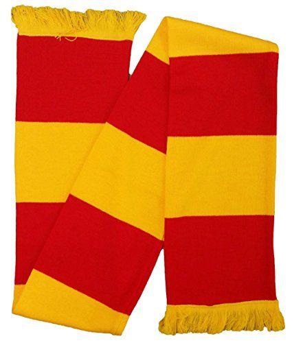 Red and Gold Logo - Football Red and Gold Yellow Bar Scarf No Logo or Emblem Unofficial