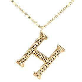 Hermes H Logo - Hermes Gold-plated H Logo Decked Beads Chain Necklace For Unisex ...