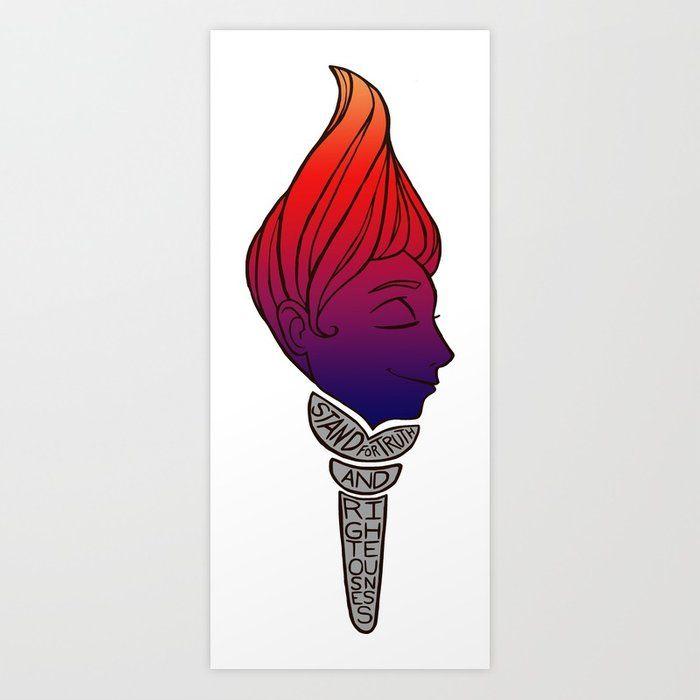 Red Cone Logo - LDS YW Logo Red Torch Art Print