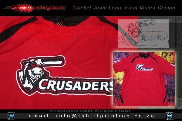 Crusaders as Team Logo - Printed Cricket Shirt Crusaders Cricket Team Logo Sandton Tshirt