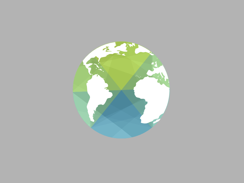 Flat World Globe Logo - Représentation abstraite et moderne de style flat design du Globe ...