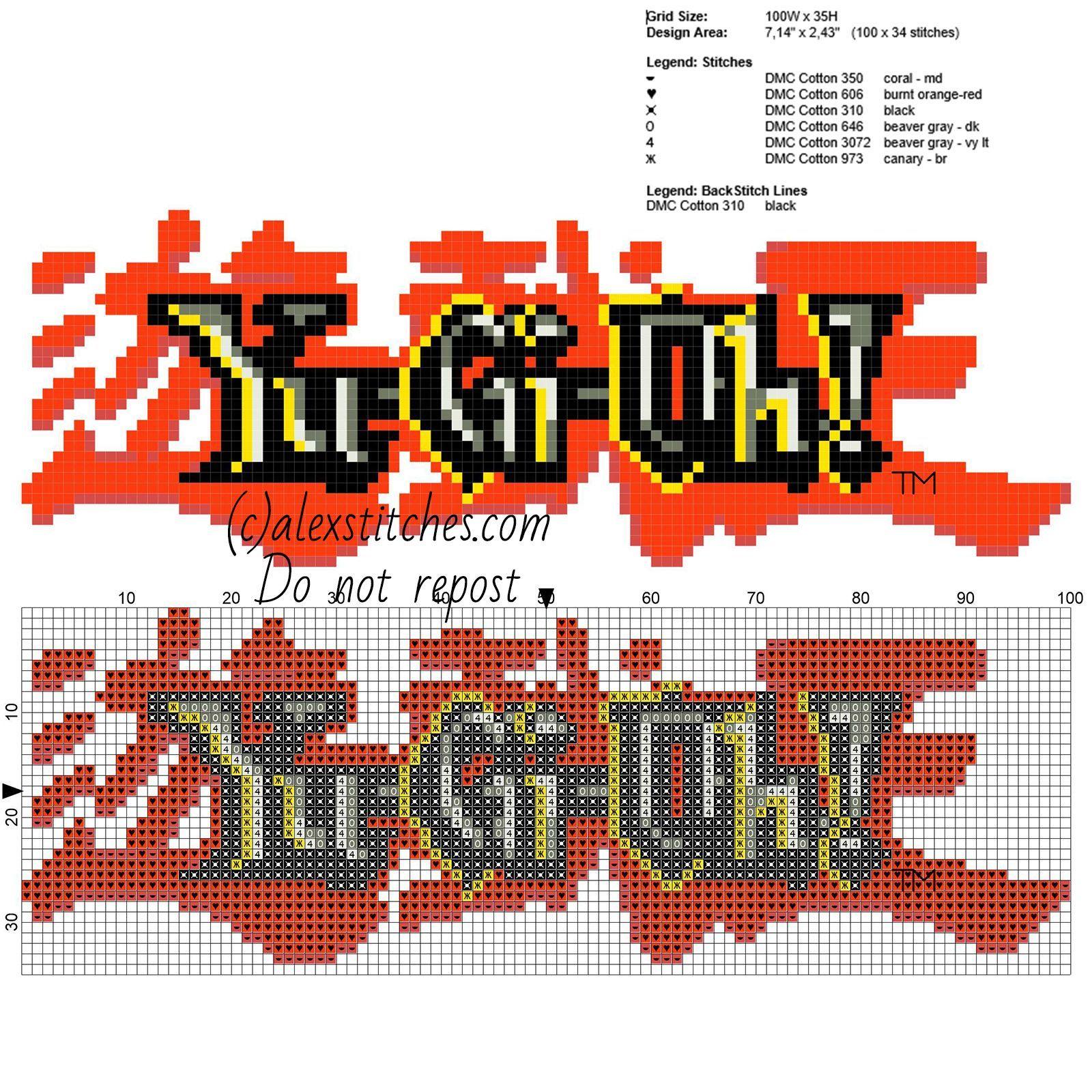 Yu-Gi-Oh! Logo - Yu Gi Oh logo free simple cross stitch pattern - free cross stitch ...