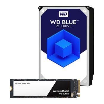 Black and Blue M Logo - WD Black 1TB M.2 PCIe NVMe SSD + WD Blue 2TB 3.5 SATA HDD Bundle