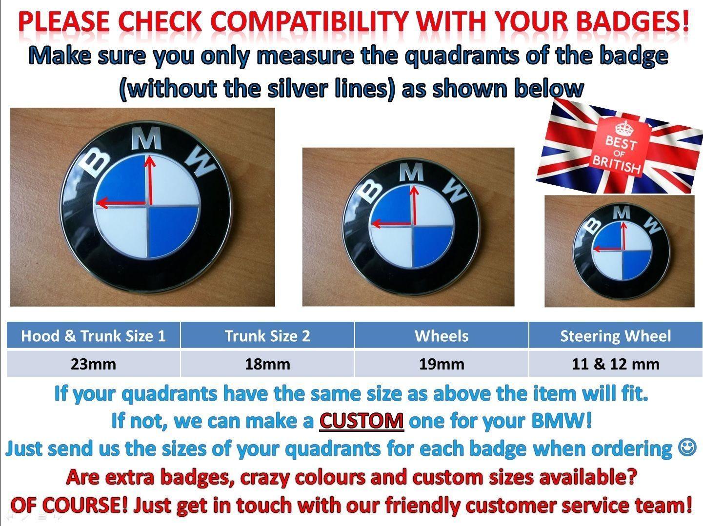 Black and Blue M Logo - BLACK & BABY BLUE M SPORT BMW Badge Emblem Overlay HOOD TRUNK RIMS