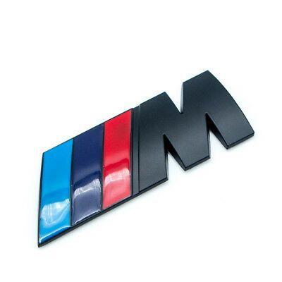 Black and Blue M Logo - BLUE M BLACK Matte Metal Grille Emblem + Sticker Badge Performance