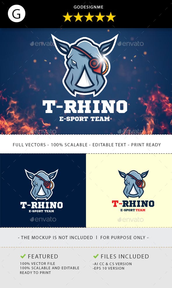 CC Team Logo - Rhino eSport Team Logo Design by godesignme_kong | GraphicRiver