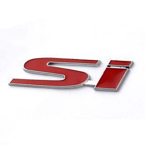 Honda Si Logo - HONDA Civic SI Chrome Red Emblem Sticker Decal Logo Badge S I