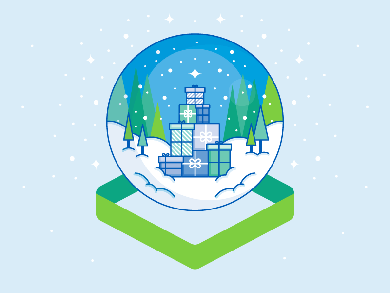 Flat Globe Logo - Snow Globe Logo Illo